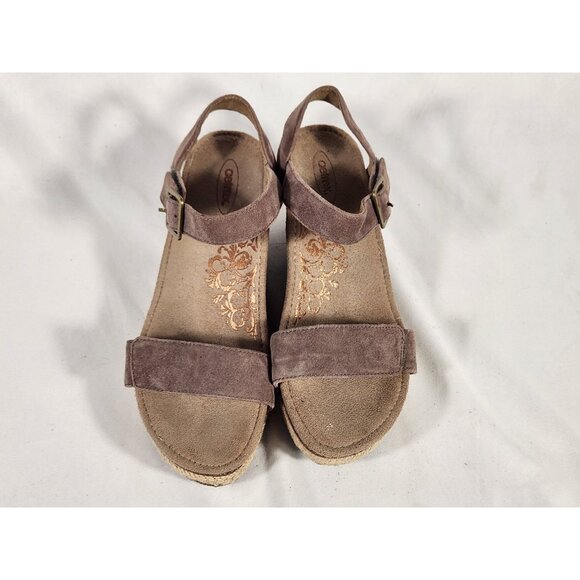 Aetrex Womens Suede Espadrille Sandal Brown Boho Y2K Summer 7 - Picture 2 of 10